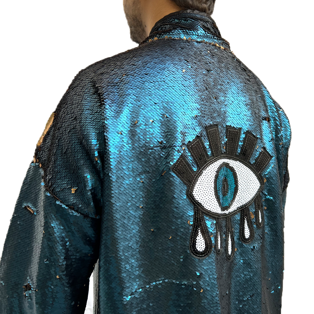 KIMONO TULUMINATI BLUE GOLD EYE